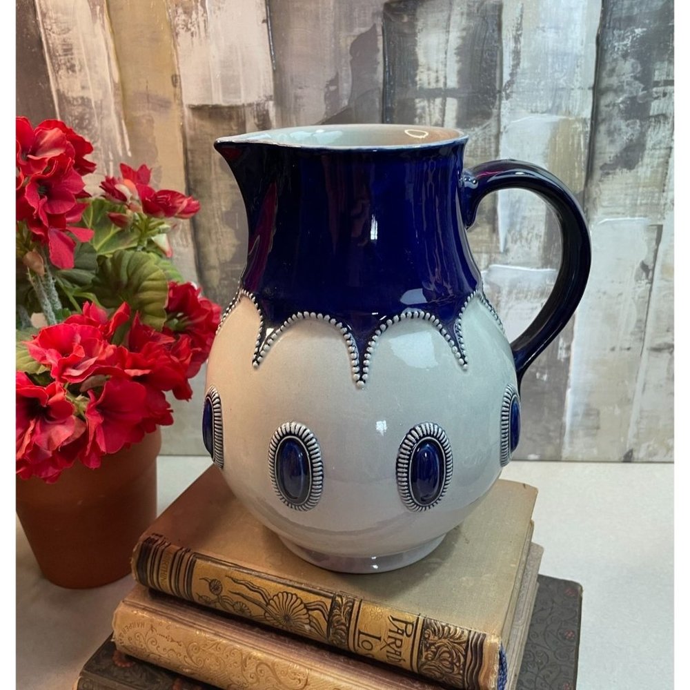 Vintage Antique Reinhold Merkelbach Ceramic Pottery Pitcher Vase Germany 8.25" 2